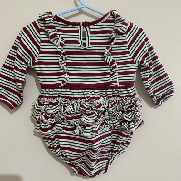 RUFFLE Butts 3/6 Months Peppermint Stripped Waterfall Bubble Romper - Picture 6 of 7